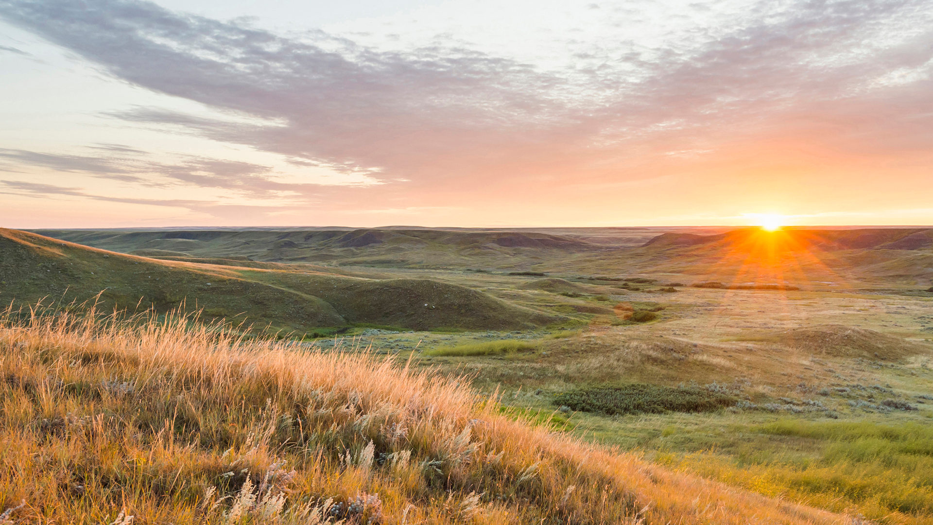 Sunrise over the prairie outside Moose Jaw